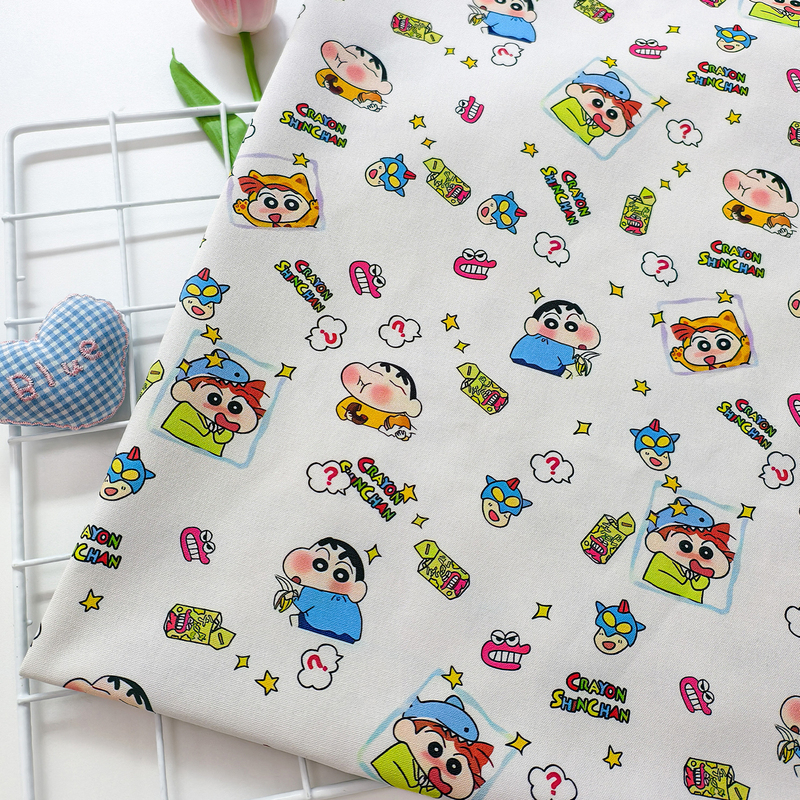 Crayon Shin-Chan 100% Cotton 8-Ounce Canvas Pure Cotton Fabric for Making Bags, Vests, Sofa Covers, Tablecloths, and DIY Crafts