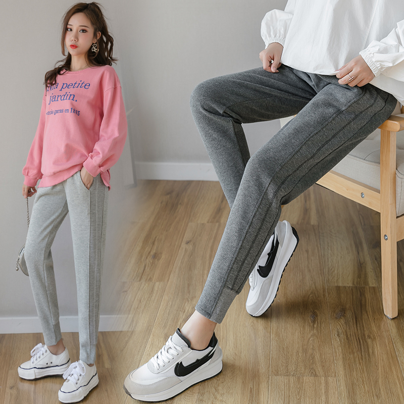 Pregnant women's pants Spring thin section outer leggings fashion Korean version of trousers maternity clothing spring and autumn abdominal sweatpants