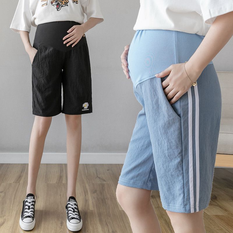 Pregnant Woman Shorts Summer Slim Fit Outside Wearing 50% Nitch Pants Daisy Pregnant Woman Pants Summer Dress Loose Broadlegged Pants