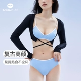 Раздельный цветной сексуальный купальник для плавания, европейский стиль, французский стиль, V-образный вырез