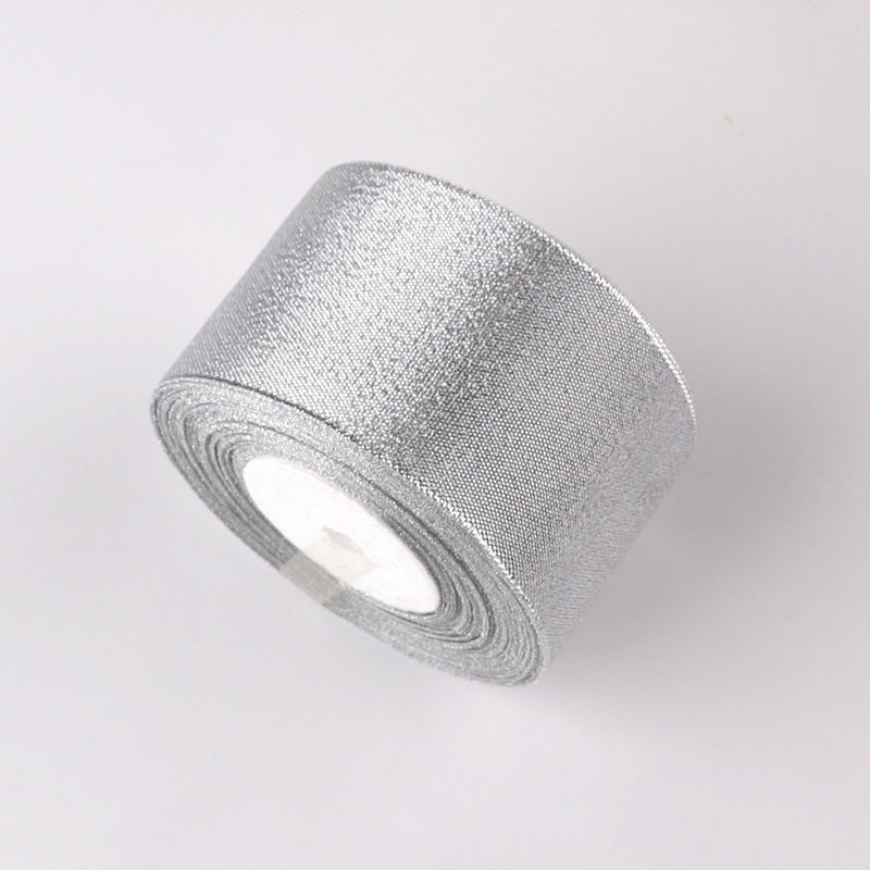 6Cm Wide, 22M Long (Silver)decorate Golden onion Material Science DIY Cake box a birthday present decorate Silk ribbon bow Silver Ribbon Enclosure Ornament belt