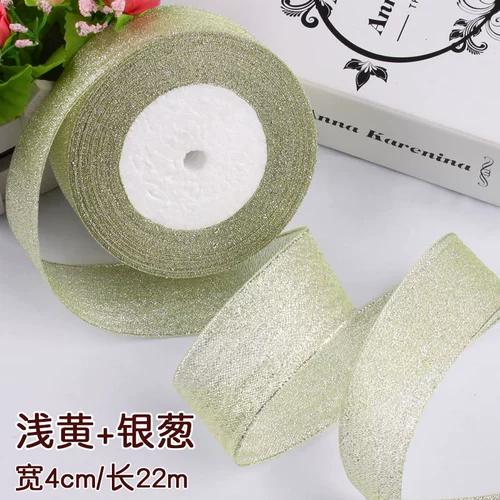 Декор с розой в составе, лента, упаковка с бантиком, материал, 4см