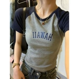 Хлопковая сексуальная короткая приталенная летняя футболка