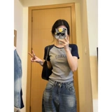 Хлопковая сексуальная короткая приталенная летняя футболка