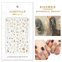 Albeville Star Moon Nail Sticker 3d Sticker Japanese Christmas Nail Sticker Bronzing jewelry Waterproof new