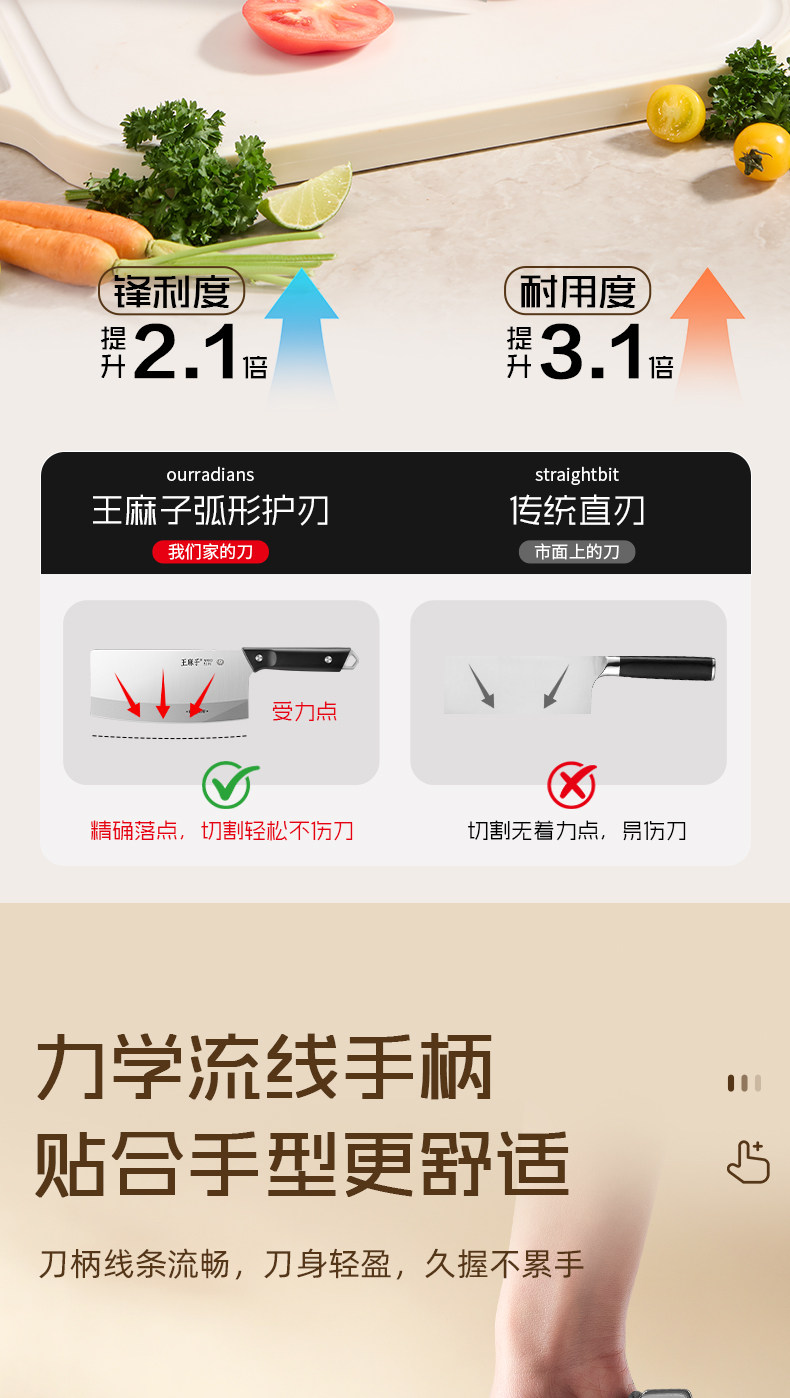 安享好物 安享B级斩切刀-王麻子家用斩切刀  
