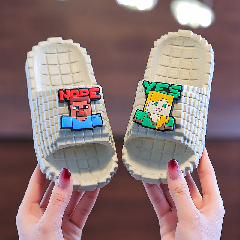 My World Eva Children's Slippers with Cute Pixel Design for Boys and Girls, Non-Slip Soft-Soled Home Slippers for Bathroom Use — 3