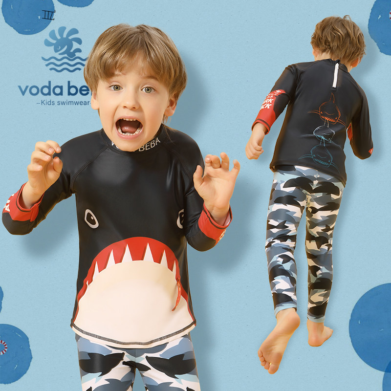 Voda Beba children long sleeve swimsuit boy sunscreen long sleeve