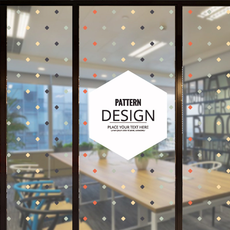 Geometric Creative Minima Modern Business Glass Sticker Office Partition Waist Line Decoration Opaque electrostatic adhesive film 2