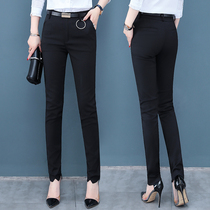 Black pants women's spring 2022 new Korean version of professional work formal pants slim small feet pants to work