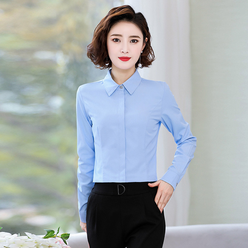White Shirt Woman Sashimi Long Sleeve Workwear Workwear Workwear Slim Fashion Commute Temperament Shirt 2022 New