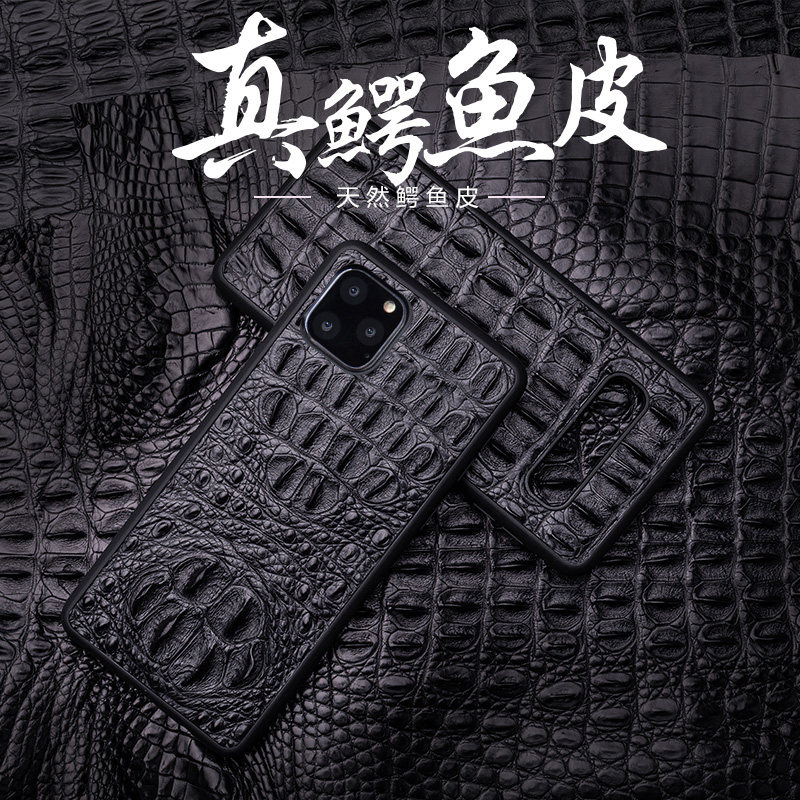 Suitable for Apple 11promax real crocodile skin iPhone11pro protective cover half pack high-end custom business mobile phone case soft glue simple creative luxury fashion ultra-thin trendy brand