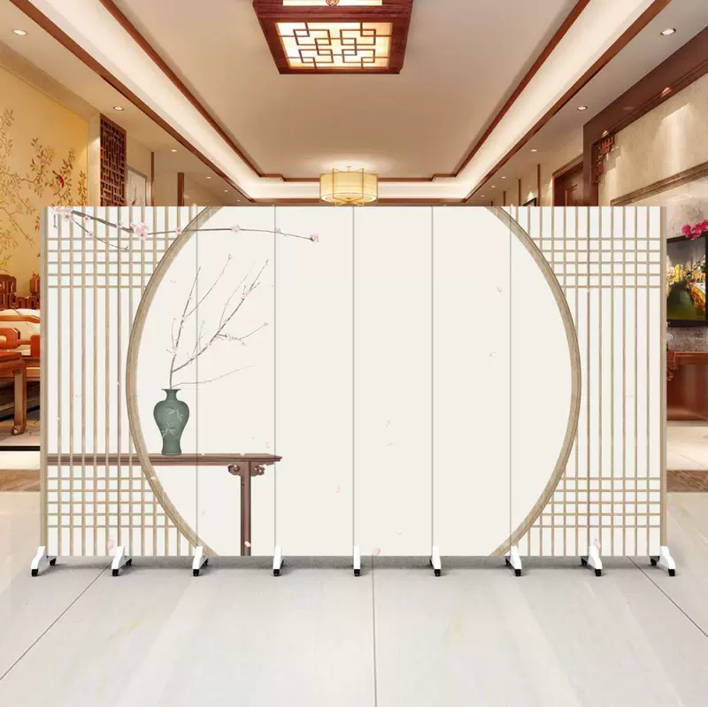 Ba chiều phong cách Trung Quốc cổ kính vách ngăn văn phòng quán trà phòng khách phòng ngủ chặn có thể tháo rời gấp màn hình gập hai mặt vách ngăn phòng khách vach cau thang