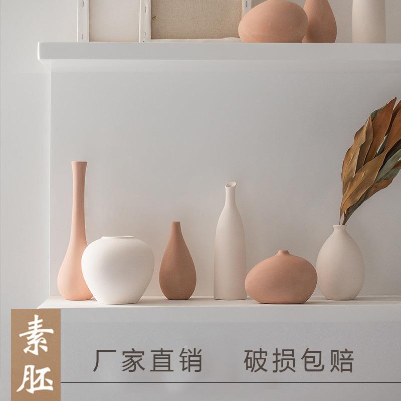 North Eurowind Vegetarian Burning Ceramic Small Vase Folk Home Art Pendulum dry Flower Accessories Pottery adobe-Taobao