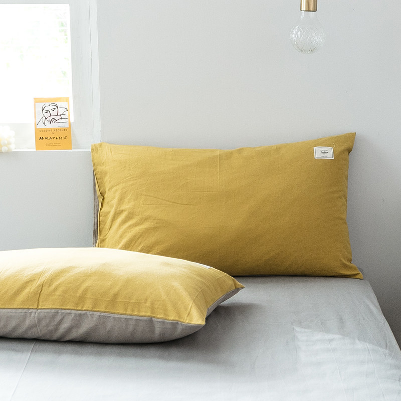 100% cotton pure cotton pillowcases a pair of washed cotton pillowcases single solid color pillowcase 48x74cm inner sleeve