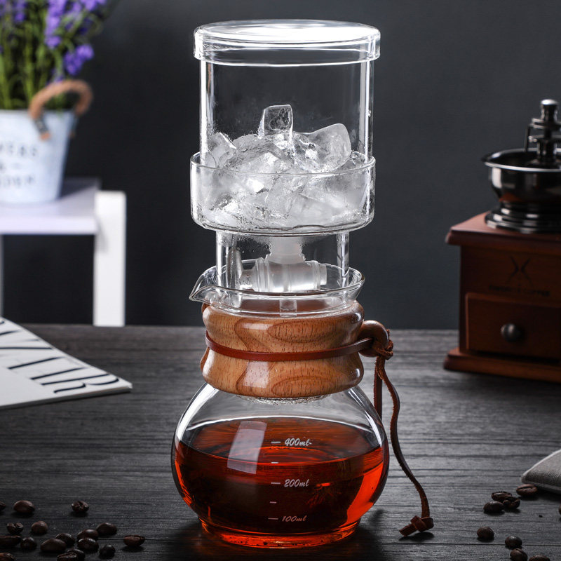High-temperature-resistant manual one-piece ice drop coffee maker Home drip-type iced brewery glass coffee maker Share the cold extraction pot