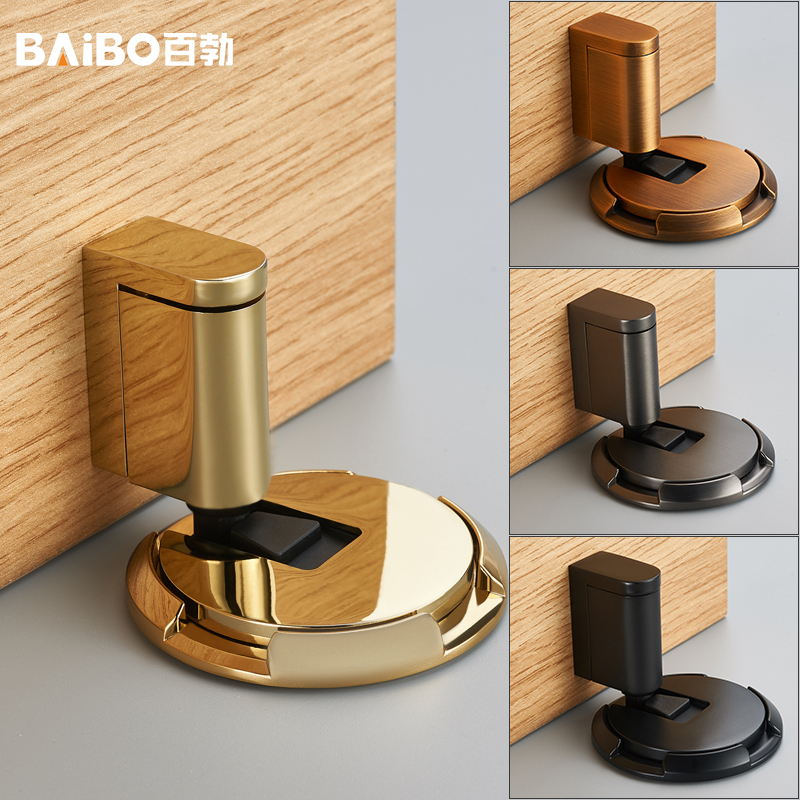 Baibo windproof suction free punching toilet non-magnetic touch automatic lock door block door block invisible mechanical door suction