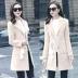 Áo khoác len nữ dài giữa phiên bản Hàn Quốc của mùa thu đông mới Áo khoác thời trang nữ Nizi dành cho nữ áo khoác cashmere hai mặt dày - Trung bình và dài Coat Trung bình và dài Coat