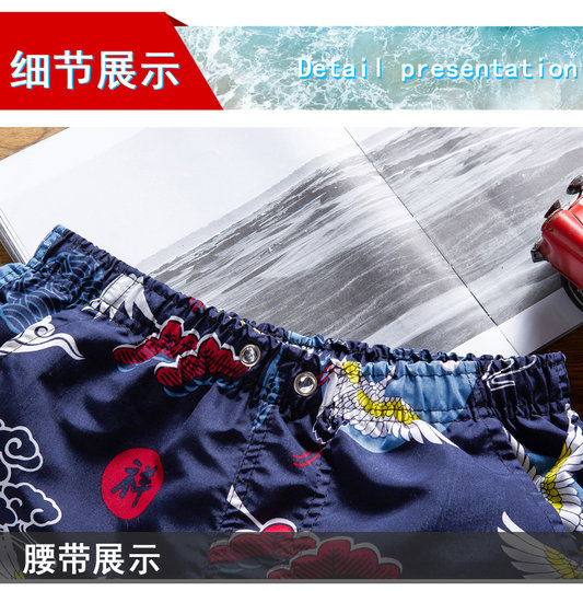 短裤男士夏季休闲裤五分潮流宽松花裤衩速干沙滩裤中裤子快干男装