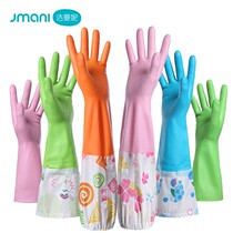 Dishwashing Gloves Ranger Black Tech Dishwashing with velvety gloves Waterproof Latex Women Wash Clothes Brushed Bowl rubber oak