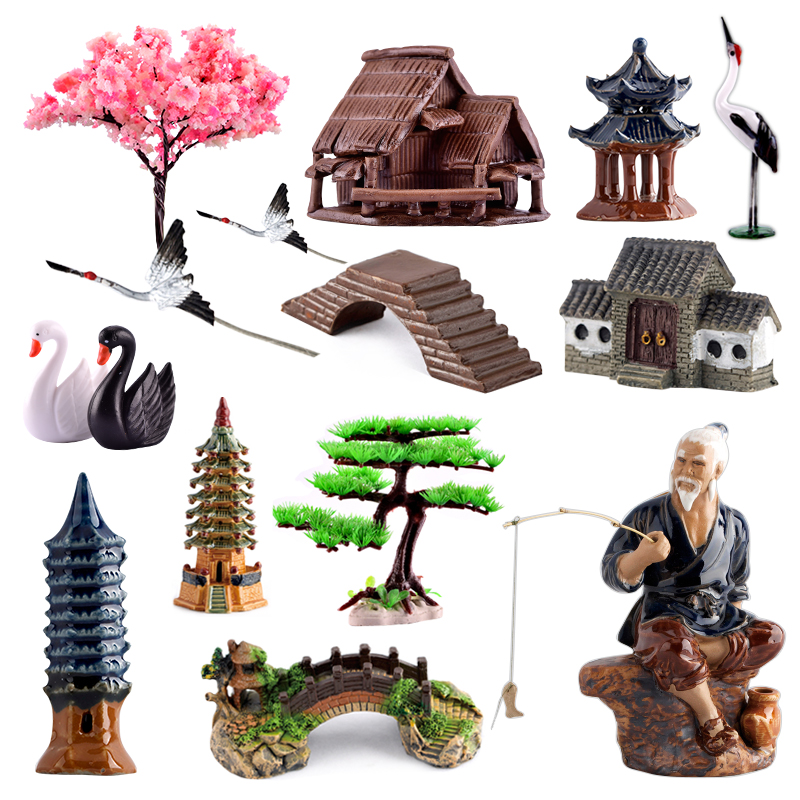 Water stone, Water stone rockery miniascape furnishing articles micro landscape aquarium decoration accessories, fleshy landscape ceramic small place
