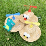 Мода будет вращать питовые бамбуковые драконьло соломенная шляпа для собак, кошачья кошачья солнце