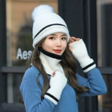 Демисезонная трикотажная утепленная шерстяная шапка с капюшоном, шарф, шарф-платок, ветрозащитный удерживающий тепло комплект, 2019, 3 предмета