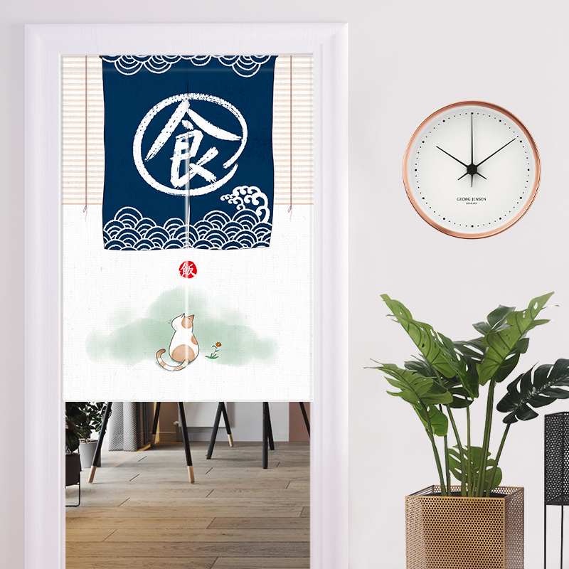Customized kitchen door curtain personalized text curtain household simple ins partition curtain bedroom Japanese half curtain decoration