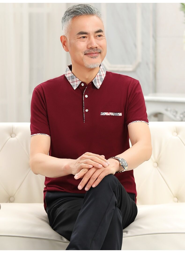 翻领冰丝中年人POLO衫 图7