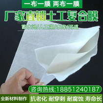 Geomembrane one cloth two fabrics one film fish pond river waterproof breeding film special thickened anti-seepage cloth composite geotextile