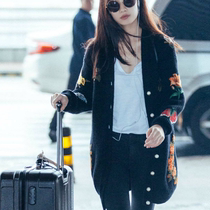 2021 autumn and winter New Star Ni Ni with loose size embroidered wool knitted cardigan coat womens length