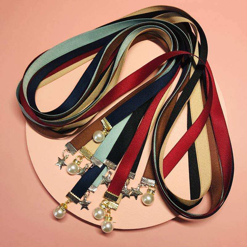 Hand tied bow ribbon shirt ribbon female accessories tie small fragrance JK bow tie Japanese black narrow strip