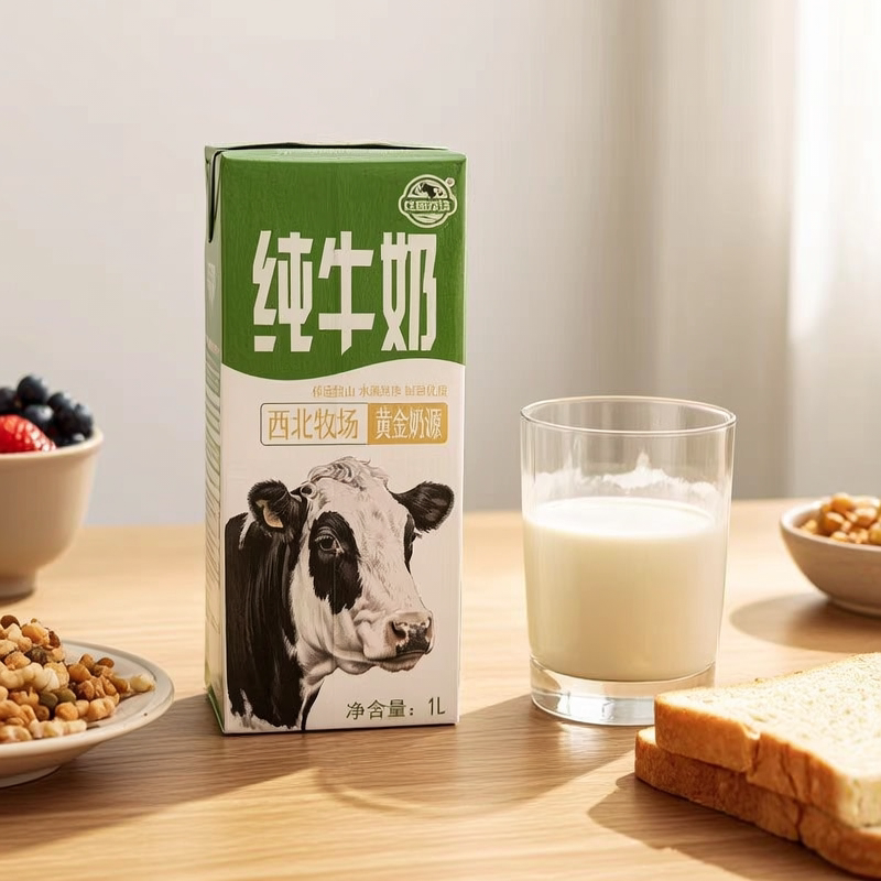 Farmhouse Pure Whole Milk 1L/Box Breakfast Milk Family Pack Pure Milk for Baking, Latte Art, and Milk Tea Commercial Use Milk