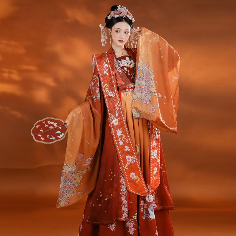 Shangyunxi【Qingpingle】Original Authentic Song Dynasty Style Xiapai Hanfu Women's Double-Breasted Waist-Length Ruched Skirt Wedding Style Spring and Autumn