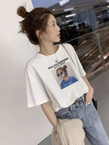 Half Sleeve White T Shirt Woman 2020 Spring Summer Dress New Loose Short Sleeve Lady Net Red Ink Mirror Girl Compassionate Tide