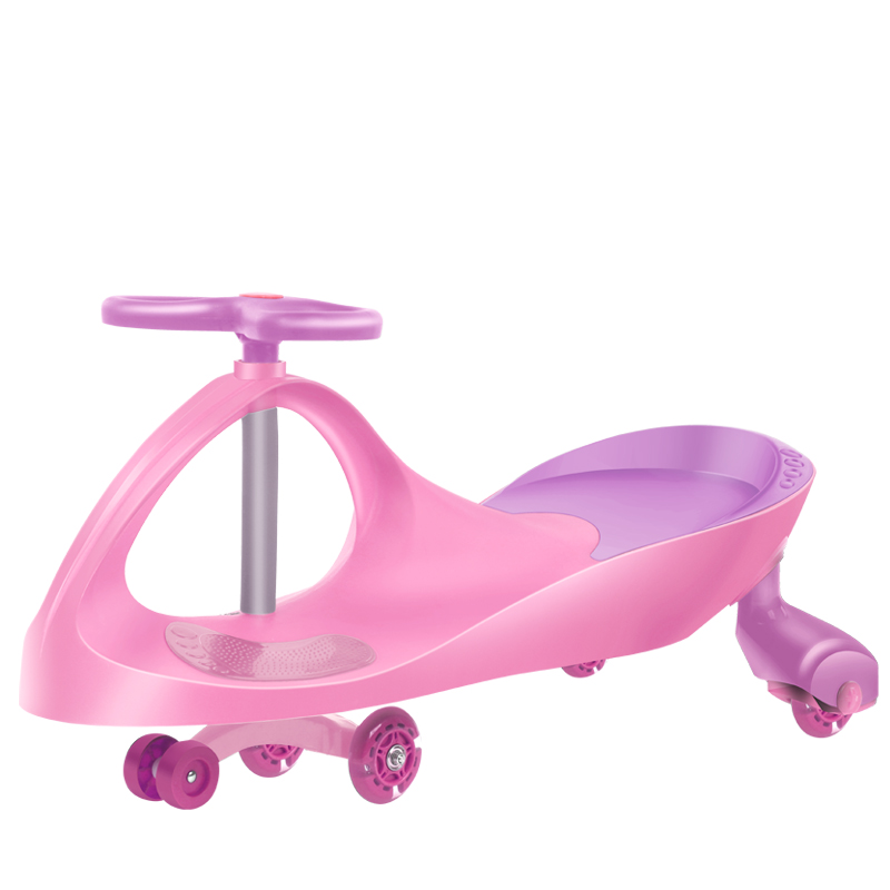 Pink Silent Wheelpermanent swing car children Yo yo Universal wheel Anti rollover Gliding 1 year baby Toys Swing car Niuniu car