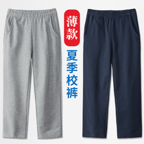 Childrens sports pants Boys and girls summer gray cotton hideo youth trousers school uniform