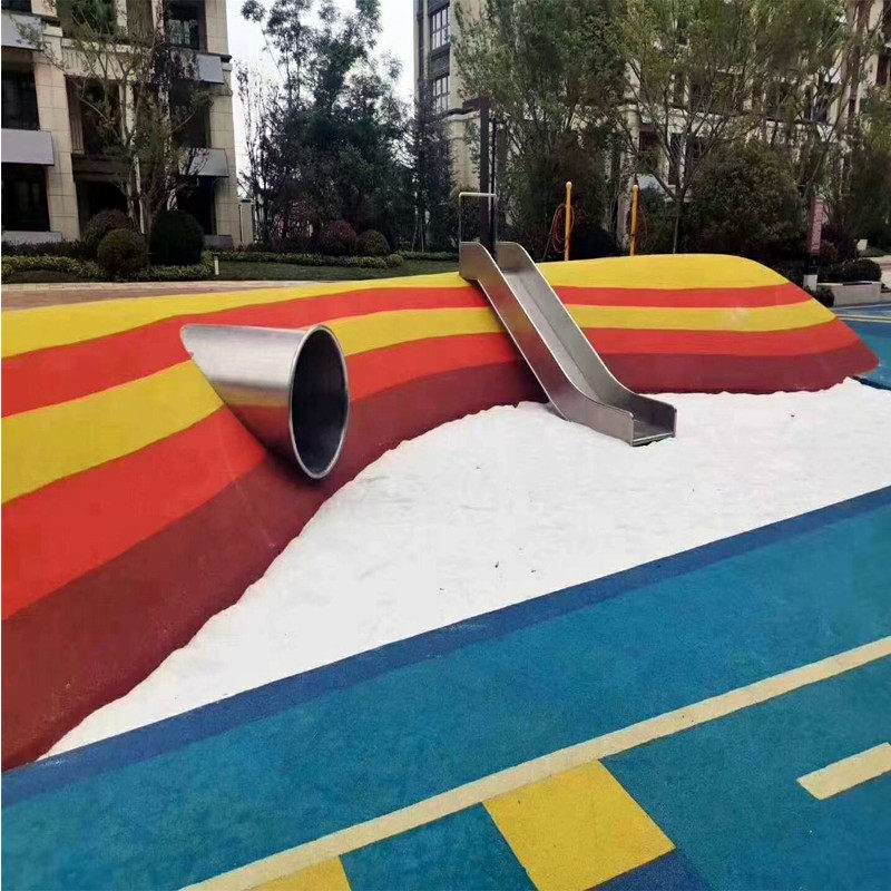 Customized large stainless steel drill hole climbing hole outdoor kindergarten tunnel drill bucket children spiral slide slide manufacturer