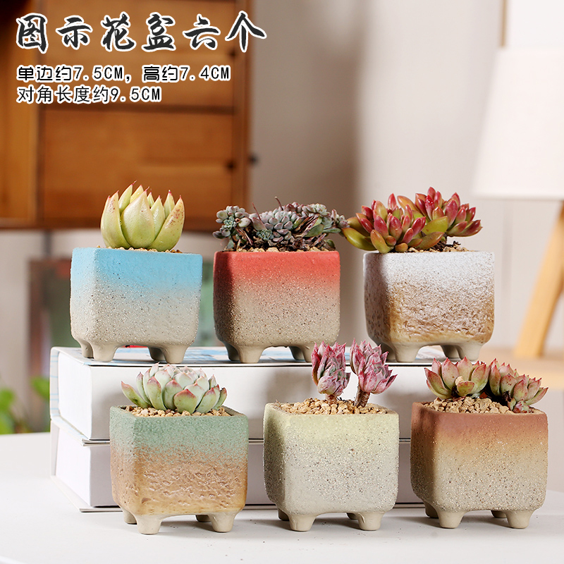Fleshy large special breathable simple retro new basin exchanger with the ceramics flower POTS potted plant coarse pottery diameter from running
