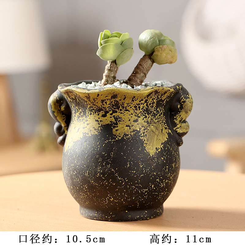 End little flowerpot breathable large zhuang zi, fleshy individuality creative interior of large diameter coarse pottery special offer a clearance package mail