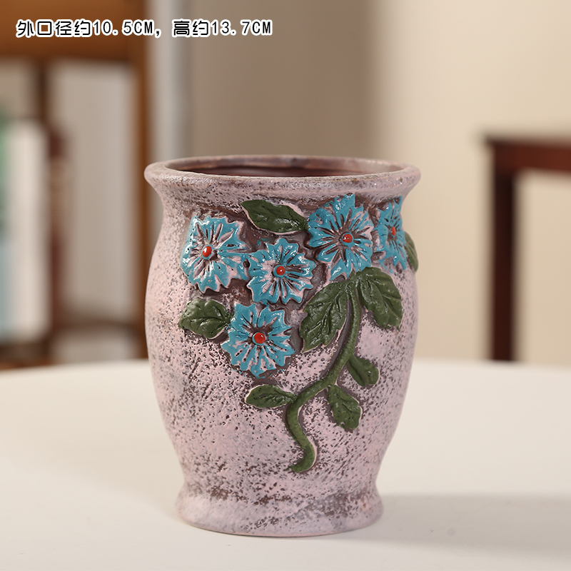 An old running the coloured drawing or pattern the mage, fleshy flowerpot ceramic oversized meat meat zhuang zi) ceramic Korean style restoring ancient ways