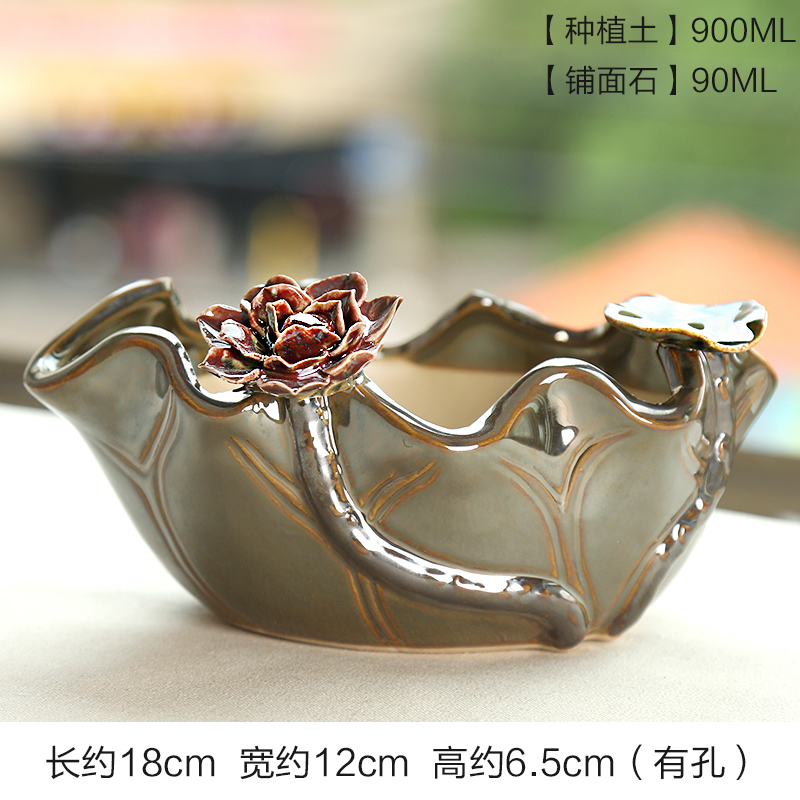 End more meat flowerpot ceramic Korean knead cost of large diameter combination platter flesh flowerpot flower basket basin is on sale