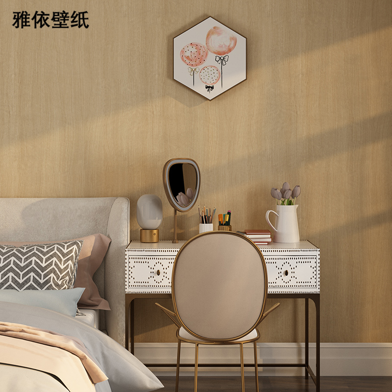 Waterproof Chinese original wood color wood grain Dormitory Dining Room Wallpaper Self-Glued Bedroom Wallpaper Home Thickening Wall Sticker
