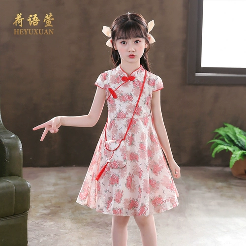 Ципао, летнее платье, юбка, детская летняя одежда, летний наряд маленькой принцессы, китайский стиль