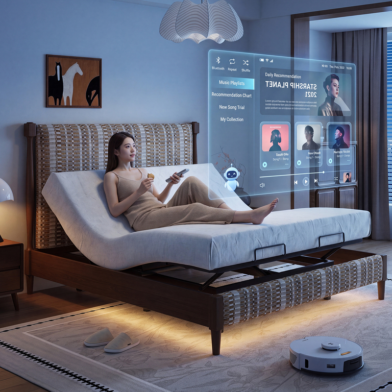 Fully Automatic Airbag Smart Bed, Multi-Functional Heating and Massage, Adjustable Bed, Retro Home-Use Black Technology Electric Bed Fully Automatic Airbag Smart Bed, Multi-Functional Heating and Massage, Adjustable Bed, Retro Home-Use Black Technology Electric Bed