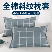 Pure cotton pillowcase simple Nordic adult thickened cotton single student cute large plaid pair Please Take 2