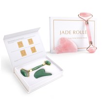 QuaRtz Jade RolleR HeaRt GuaSHa ScRapinG BoaRd SlimminG Face