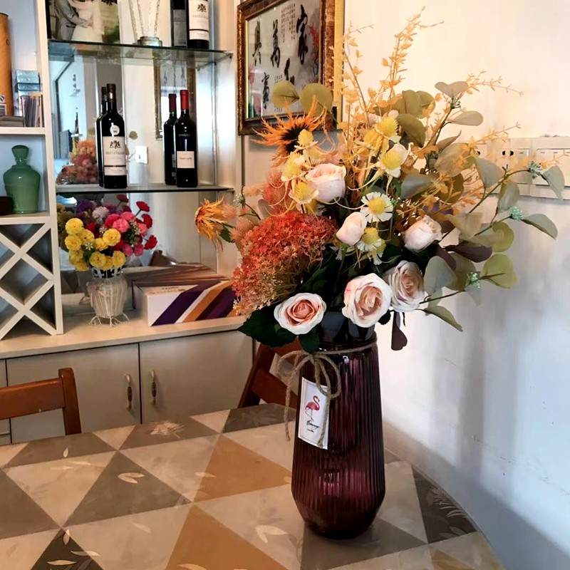 ins Nordic ocean peony fake flower simulation flower beam pendulum piece living room desktop furnishing decoration flower indoor table floral art