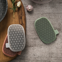 Nine time silicone dishwashing brush scrub dishcloth kitchen dishwashing artifact brush bowl sponge wipe not oil
