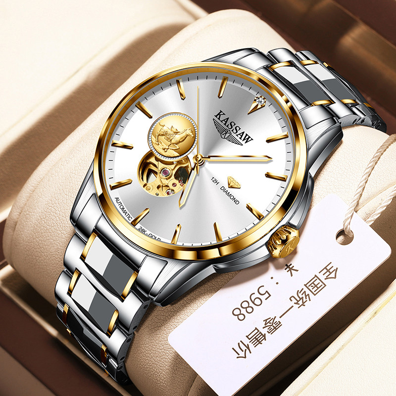 (Immediately Rich) Swiss watches Male Mechanical watches 999 Pure Golden Horse Flywheel Top Brands Labour Watches